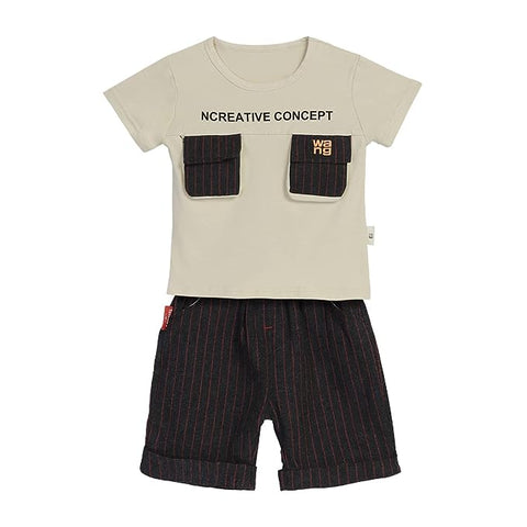 Classy Stripe T-shirt & Shorts Set for Boys