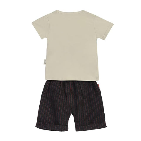 Classy Stripe T-shirt & Shorts Set for Boys