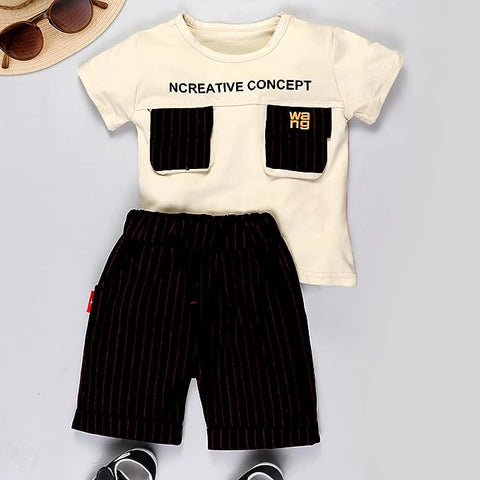 Classy Stripe T-shirt & Shorts Set for Boys