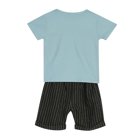 Classy Stripe T-shirt & Shorts Set for Boys