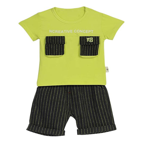 Classy Stripe T-shirt & Shorts Set for Boys