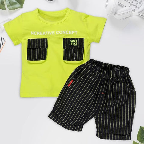 Classy Stripe T-shirt & Shorts Set for Boys