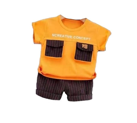 Classy Stripe T-shirt & Shorts Set for Boys