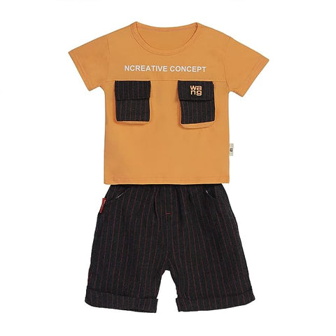 Classy Stripe T-shirt & Shorts Set for Boys