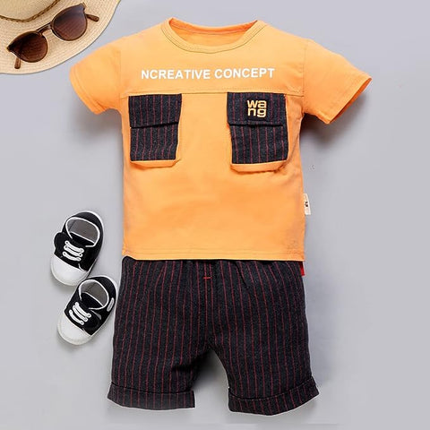 Classy Stripe T-shirt & Shorts Set for Boys
