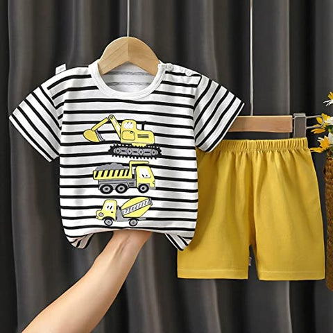 Trendy Cartoon Printed T-shirt and Shorts Sets
