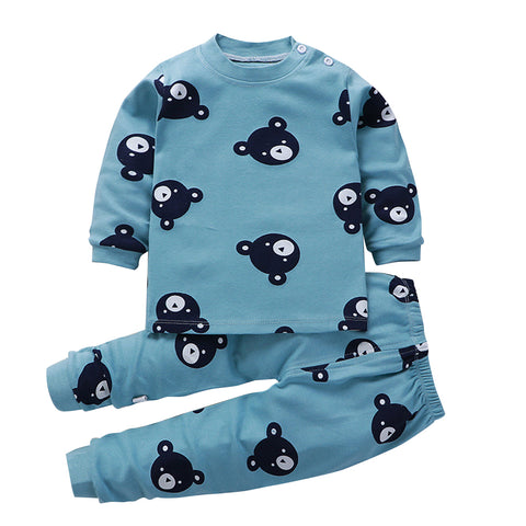 Adorable Cartoon Print T-shirt & Pajama Set for Baby Boys and Girls