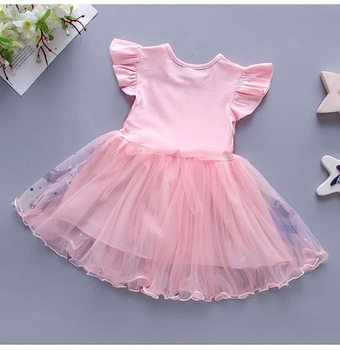 Magical Unicorn Sparkle: Girls Sequin Glittery Mesh Cocktail Party Mini Tutu Dress Frock