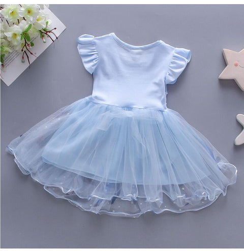 Magical Unicorn Sparkle: Girls Sequin Glittery Mesh Cocktail Party Mini Tutu Dress Frock