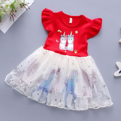 Magical Unicorn Sparkle: Girls Sequin Glittery Mesh Cocktail Party Mini Tutu Dress Frock