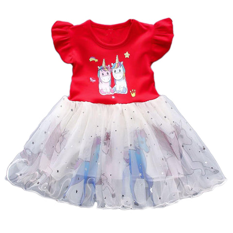 Magical Unicorn Sparkle: Girls Sequin Glittery Mesh Cocktail Party Mini Tutu Dress Frock