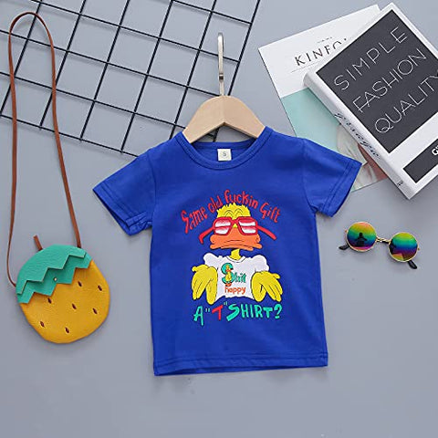 Kid's Cartoon Print T-shirt with Khaki Shorts Knicker Summer Clothing Set