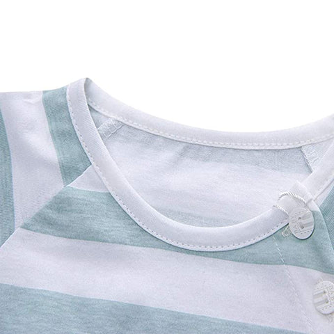 Stylish Cotton Half Sleeve Stripe Print T-shirt and Shorts Set for Infant Toddler Kids