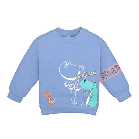 Kid's Full Sleeve Dinosaur Print Prewinter Cotton Sweatshirt