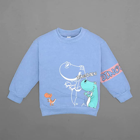 Kid's Full Sleeve Dinosaur Print Prewinter Cotton Sweatshirt