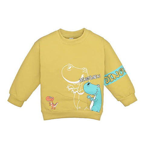 Kid's Full Sleeve Dinosaur Print Prewinter Cotton Sweatshirt