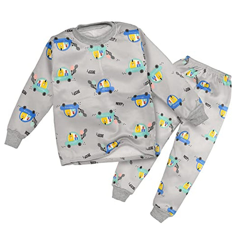 Winter Warm Random Print  Kid's Full Length Sweatshirt and Pajama Clothing Set
