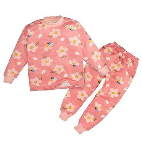 Winter Warm Random Print  Kid's Full Length Sweatshirt and Pajama Clothing Set