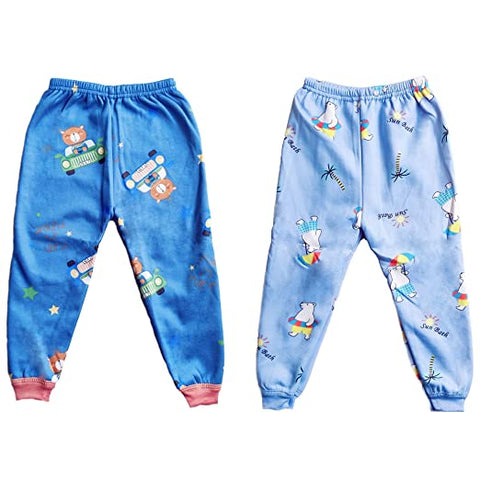 Random Cartoon Prints Kids Winter Warm Fleece Woolen Pajama Pajami Combo Set