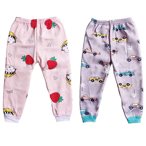 Random Cartoon Prints Kids Winter Warm Fleece Woolen Pajama Pajami Combo Set