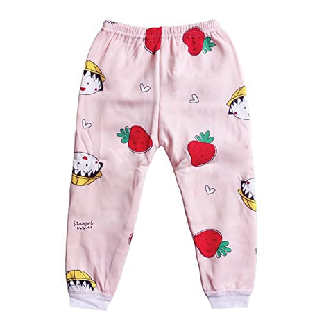 Random Cartoon Prints Kids Winter Warm Fleece Woolen Pajama Pajami Combo Set