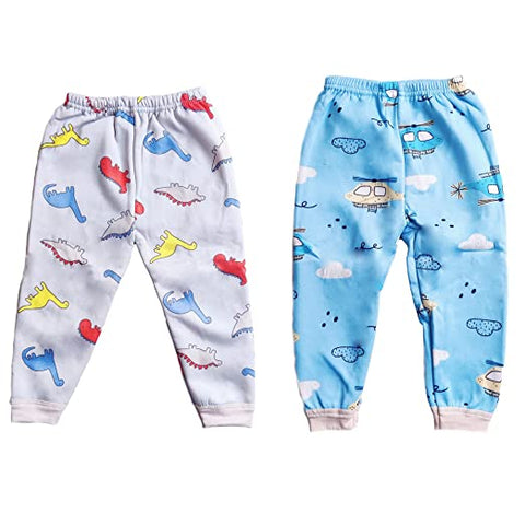 Random Cartoon Prints Kids Winter Warm Fleece Woolen Pajama Pajami Combo Set