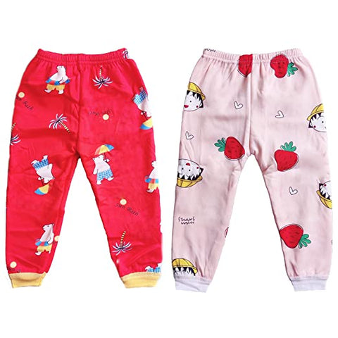 Random Cartoon Prints Kids Winter Warm Fleece Woolen Pajama Pajami Combo Set
