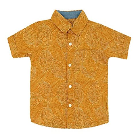 Kid's Cool Print Half Sleeve Cotton Party Shirt for Infant Toddler and Young Boys