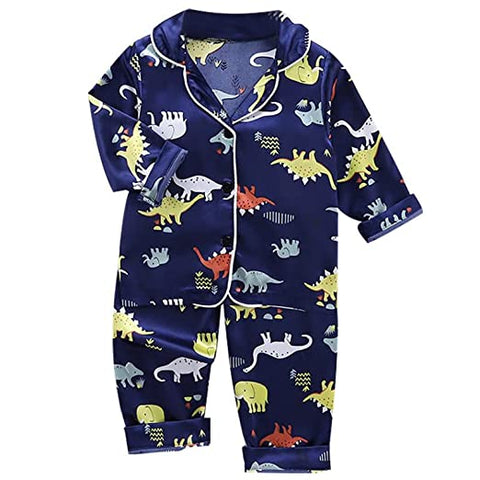 Kid's Silky Soft Full Sleeve Sleepwear Night Suit Night Dress Sleep Suit for Infant Toddler Boys and Girls