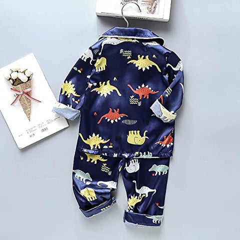 Kid's Silky Soft Full Sleeve Sleepwear Night Suit Night Dress Sleep Suit for Infant Toddler Boys and Girls