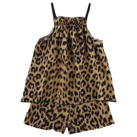 Silky Shiny Girl's Shoulder Tie Summer Top and Shorts Sleepwear Set Night Dress for Infant Toddler Baby Girls