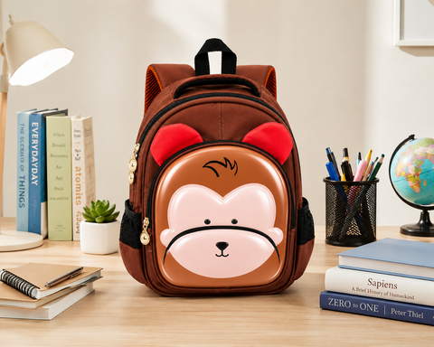 Kids 3D Monkey School Backpack for Boys