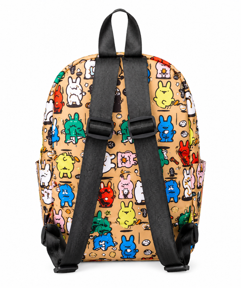 Cartoon Graffiti School Backpack with Detachable Pouch