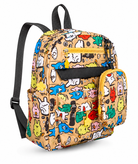 Cartoon Graffiti School Backpack with Detachable Pouch