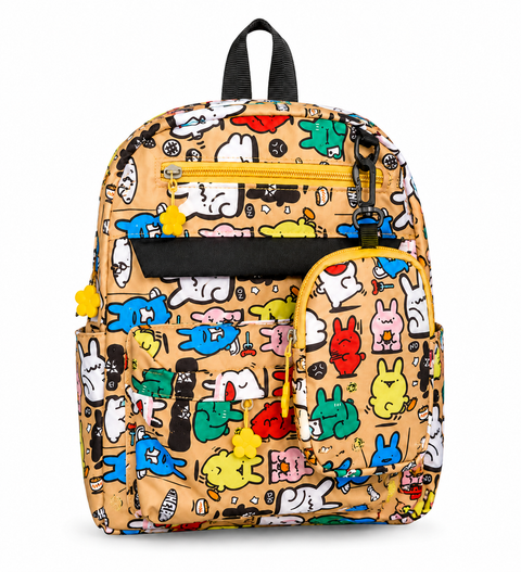 Cartoon Graffiti School Backpack with Detachable Pouch