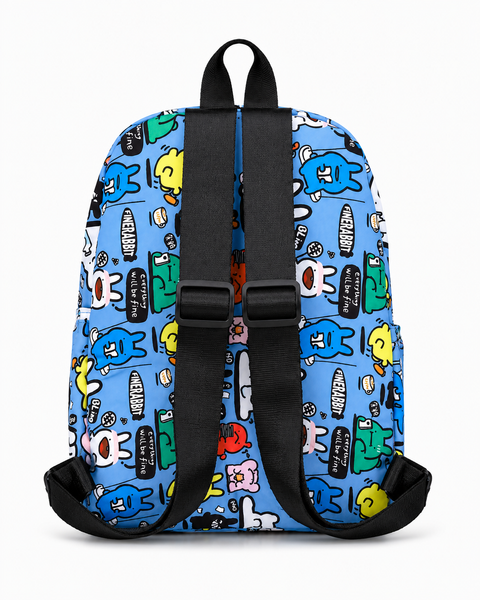 Cartoon Graffiti School Backpack with Detachable Pouch