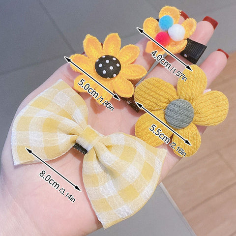 Cute Crochet Bow Flower Bunny Tic Tac Hair Pin Clip Fancy Hair Accessories for Girls