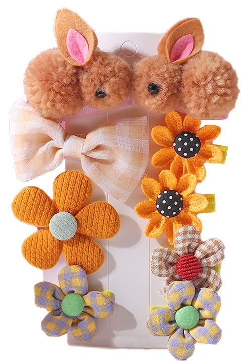 Cute Crochet Bow Flower Bunny Tic Tac Hair Pin Clip Fancy Hair Accessories for Girls