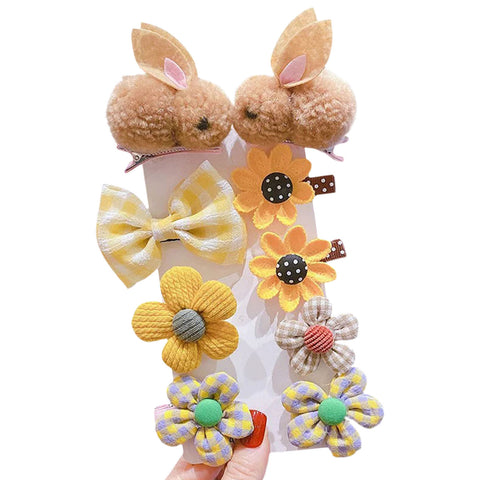Cute Crochet Bow Flower Bunny Tic Tac Hair Pin Clip Fancy Hair Accessories for Girls
