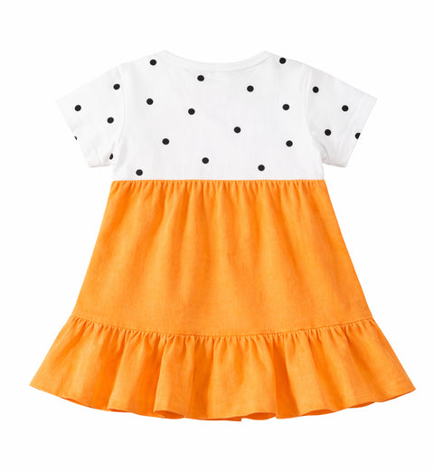 Girls Polka Tee Pinafore One-Piece Dress