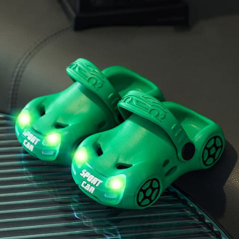 Kids Stylish Car LED Light Slip-on Clogs Sandal Slipper Footwear for Infant Toddler Baby Boys Girls