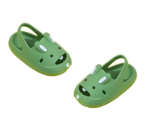 Kid's Trendy Cartoon Bunny Rabbit Open Toe Slip-on Clogs Sandals Summer Footwear for Little Boys and Girls