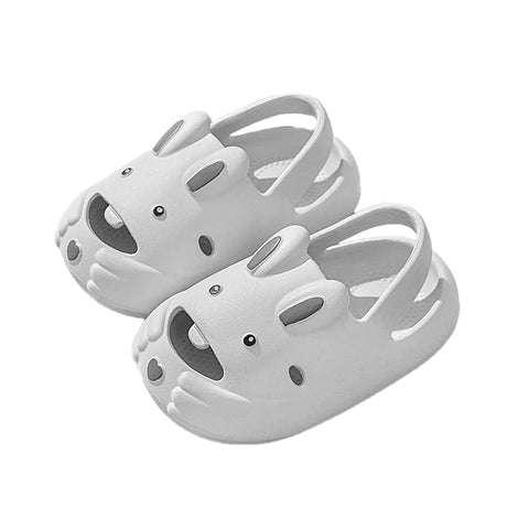 Kid's Trendy Cartoon Bunny Rabbit Open Toe Slip-on Clogs Sandals Summer Footwear for Little Boys and Girls