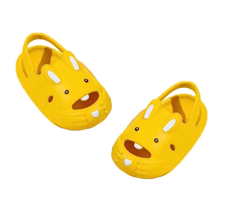 Kid's Trendy Cartoon Bunny Rabbit Open Toe Slip-on Clogs Sandals Summer Footwear for Little Boys and Girls