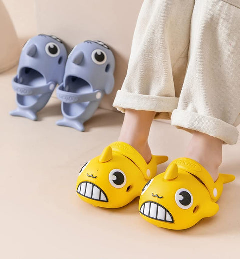 Shark Fish Kids Home Party Slip-on Clogs Sandals Slide On for Boys and Girls from 1 to 8 Years