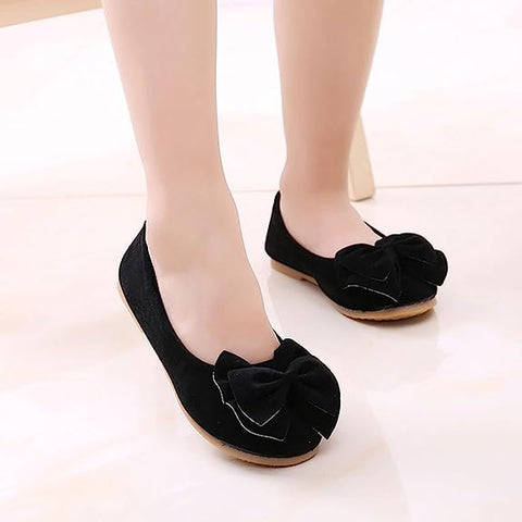 Girl's Party Soft Velvet with Big Bow Ballerina Belly Sandal Shoes Footwear for Infant Toddler Young Girls