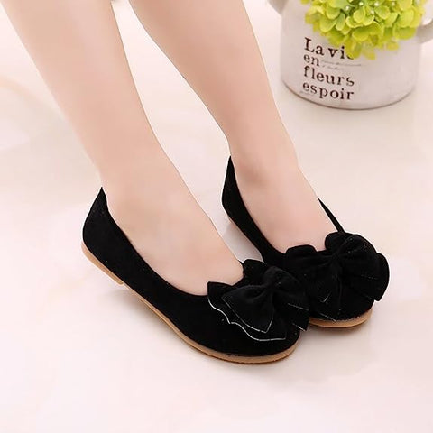 Girl's Party Soft Velvet with Big Bow Ballerina Belly Sandal Shoes Footwear for Infant Toddler Young Girls