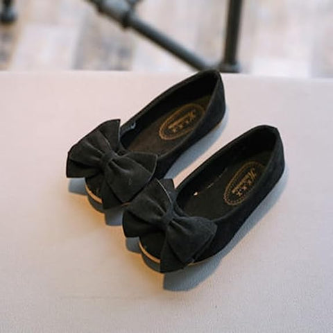 Girl's Party Soft Velvet with Big Bow Ballerina Belly Sandal Shoes Footwear for Infant Toddler Young Girls