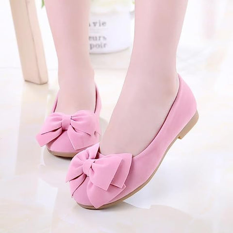 Girl's Party Soft Velvet with Big Bow Ballerina Belly Sandal Shoes Footwear for Infant Toddler Young Girls