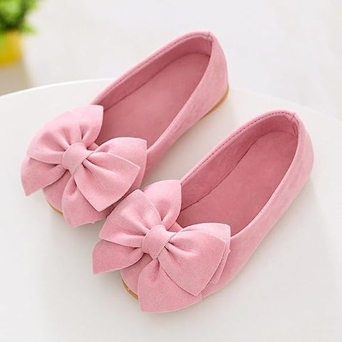 Girl's Party Soft Velvet with Big Bow Ballerina Belly Sandal Shoes Footwear for Infant Toddler Young Girls